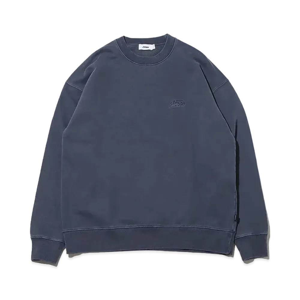 atmos Pigment Dyed Crewneck Sweatshirt "Navy"