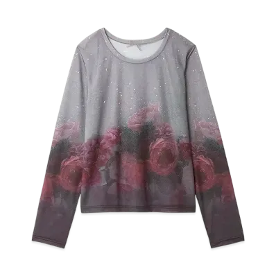 FURFUR x Philly chocolate Flower Photo Print Pullover "Pink"
