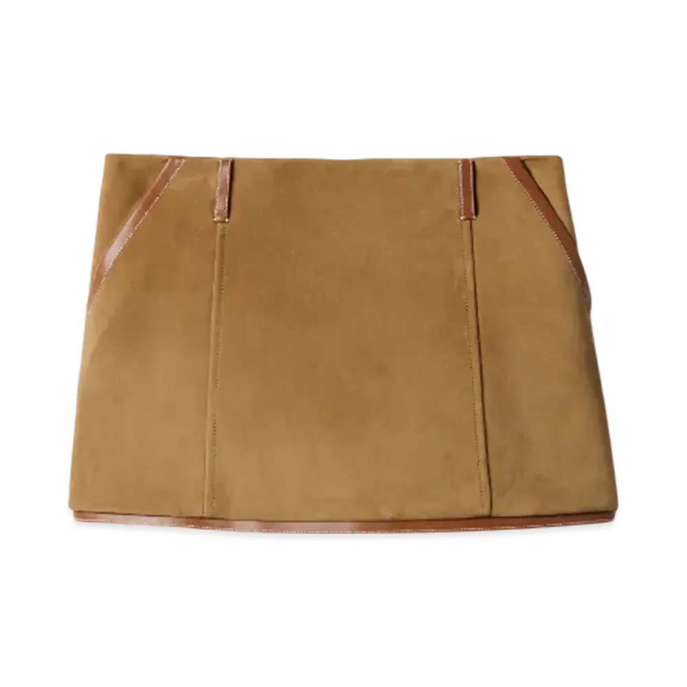 MIUMIU Women's Suede Skirt "Light Brown"