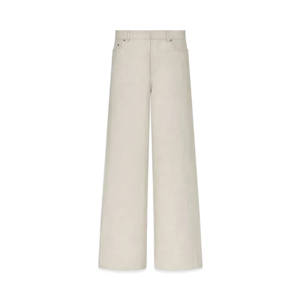 Dior Women's 8 Flared Jeans D05 Cotton and Linen Denim "Ecru"