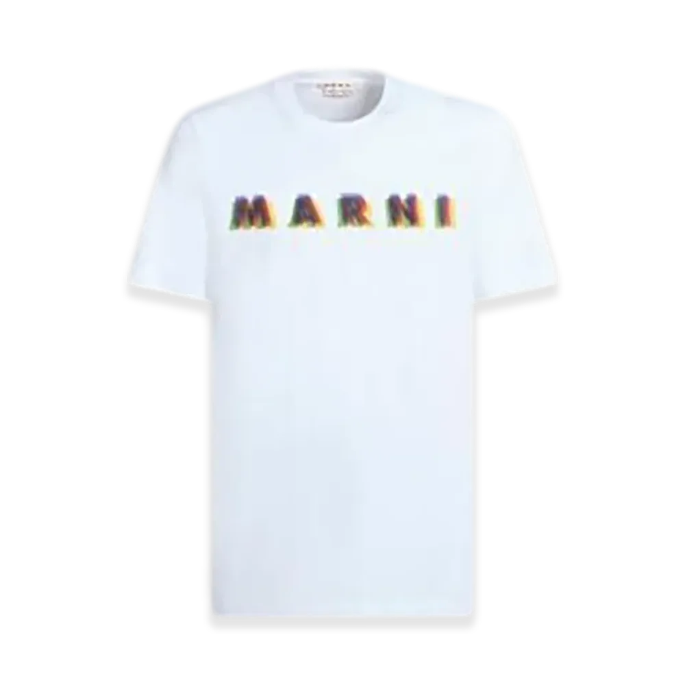 MARNI 3D Logo-Print Cotton T-Shirt (Regular Fit) "White"