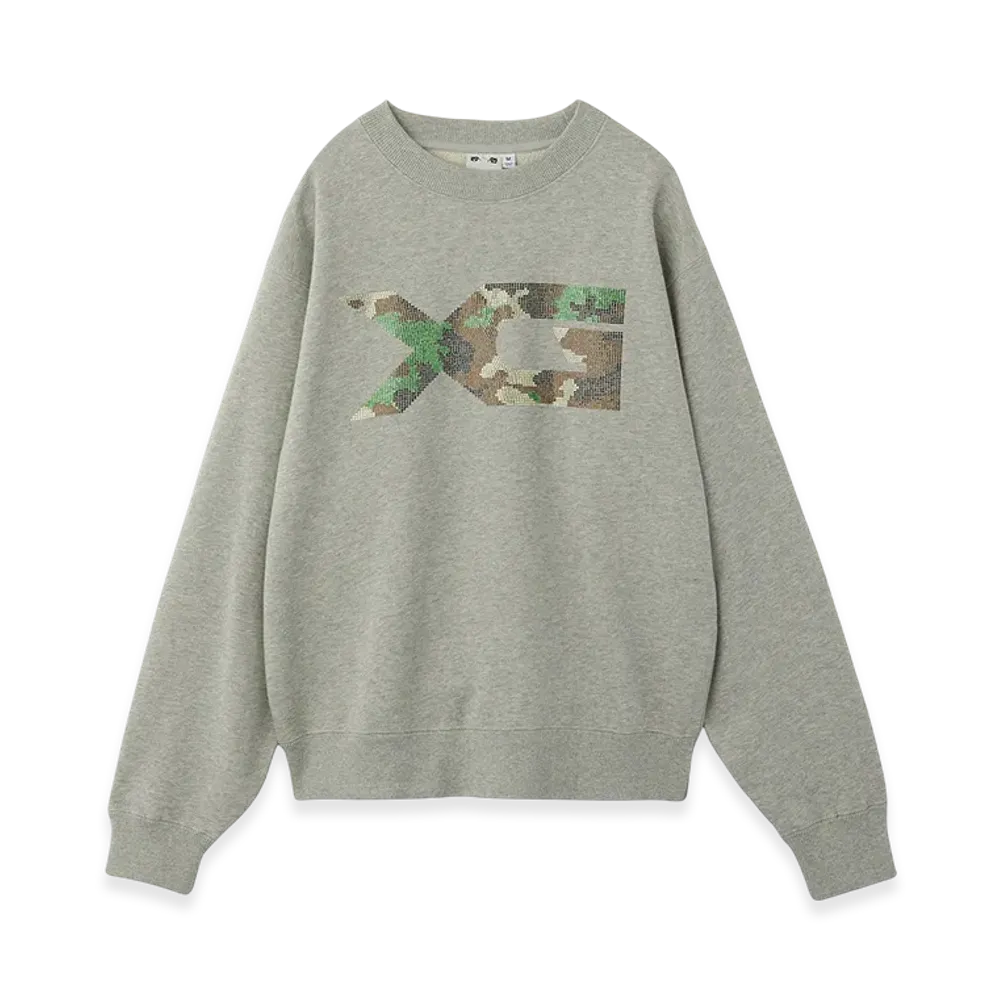 X-Girl Rhinestone Camo Logo Sweat Top "Ash"