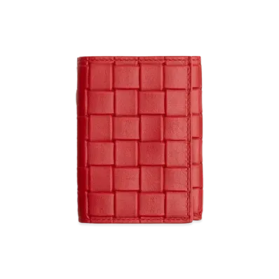 Bottega Veneta Trifold Flap Wallet "Chili"