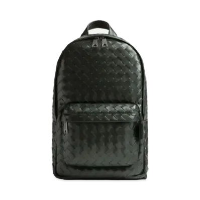 Bottega Veneta Small Intrecciato Backpack "Dark Green"
