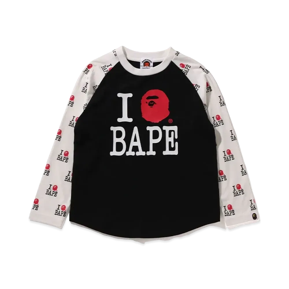 A BATHING APE I Love Bape Raglan LS Tee "Black"