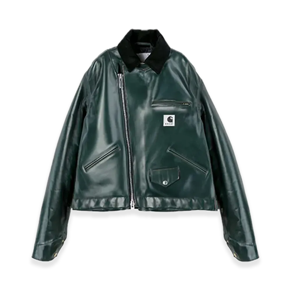 sacai x Carhartt WIP Women's Leather Jacket "Green"