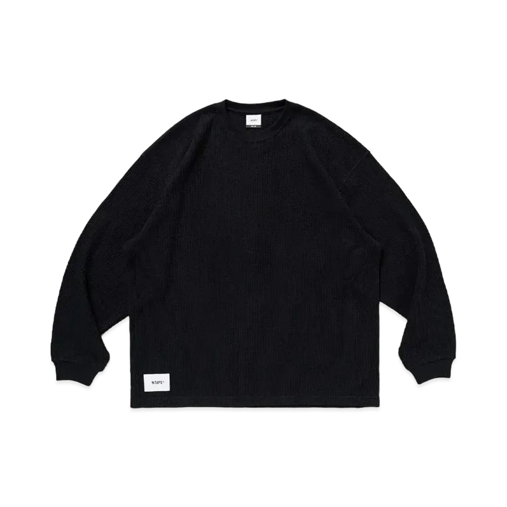 WTAPS Waffle 01 / LS / Cotton. Sign "Black"