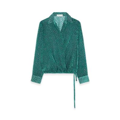 DRIES VAN NOTEN Women's Devore Wrap Shirt "Turquoise"