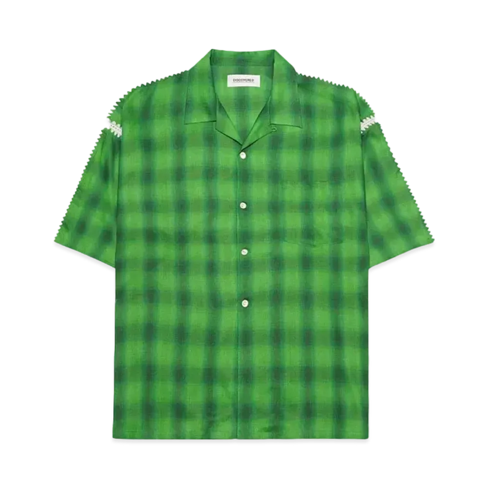 DISCOVERED OMBRE WIDE OPEN COLLAR SHIRTS "GREEN"