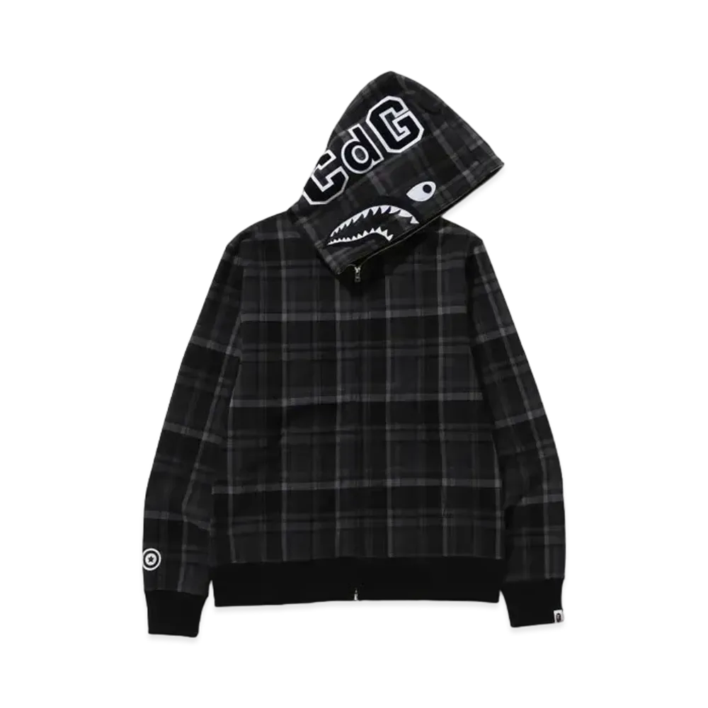 A BATHING APE x CDG OSAKA Shark Full Zip Hoodie "Black"