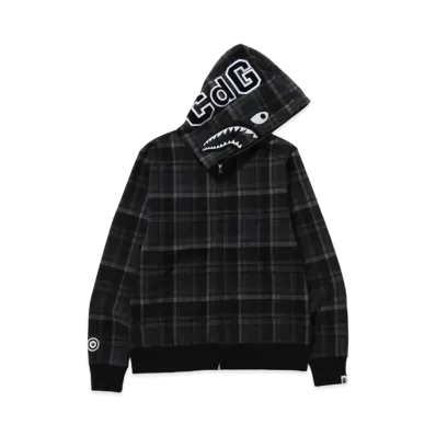 A BATHING APE x CDG OSAKA Shark Full Zip Hoodie "Black"