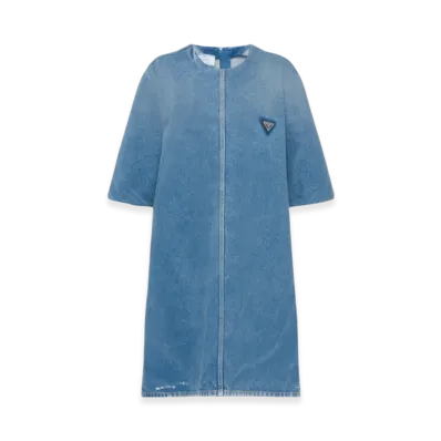 PRADA Women's Organic Denim Mini-Dress "Navy"