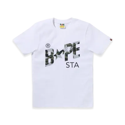 A BATHING APE Women's Bape Sta Tee "White/Green"