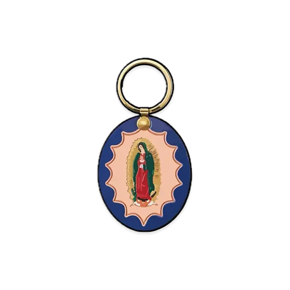 Supreme Guadalupe Leather Keychain "Blue"