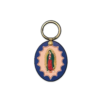 Supreme Guadalupe Leather Keychain "Blue"