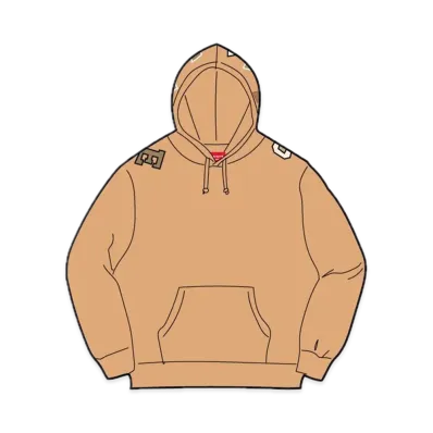 Supreme Scattered Applique Hooded Sweatshirt "Dark Tan"