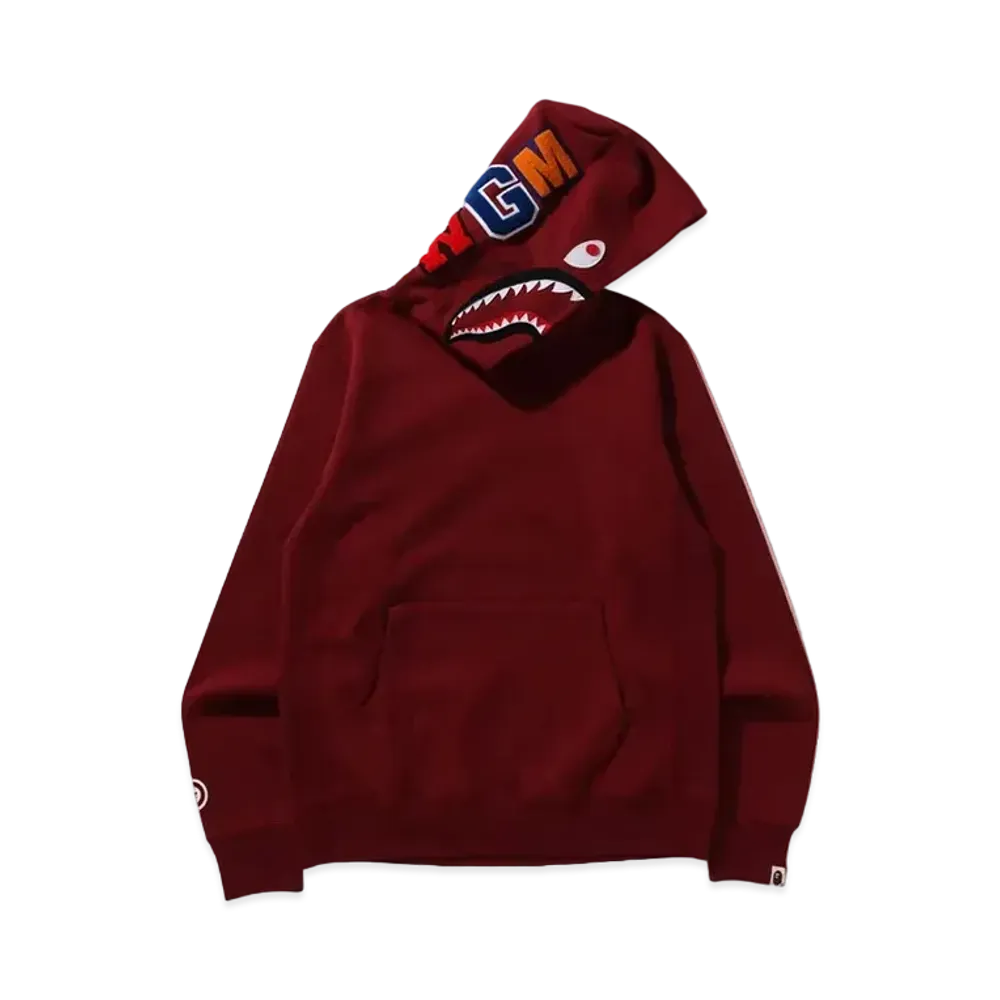 A BATHING APE Shark Pullover Hoodie "Burgundy"