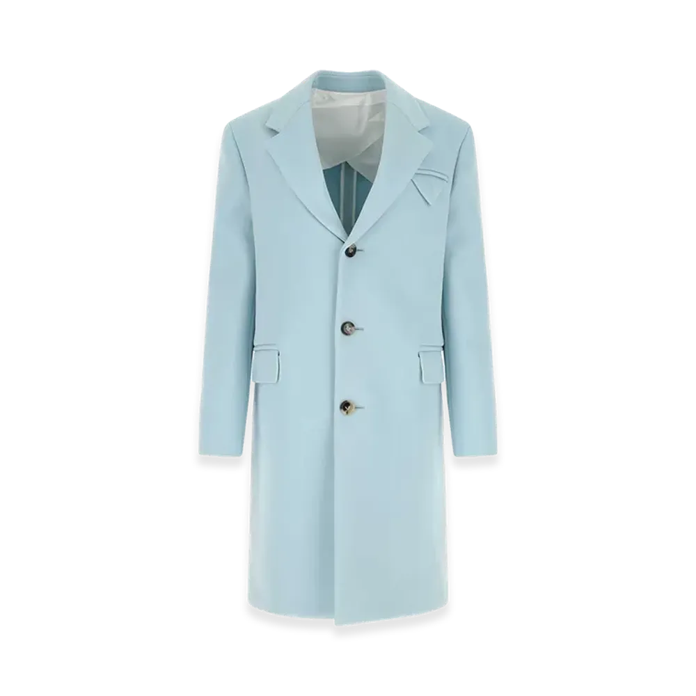 Bottega Veneta Women's Tricotine Coat "Pastel Light Blue"