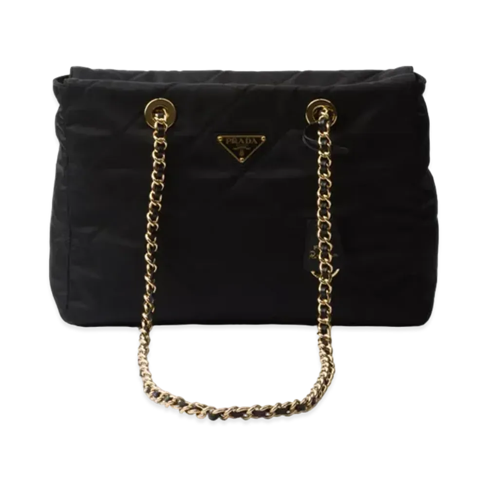 PRADA Re-Edition 1995 Chaine Medium Re-Nylon Tote Bag "Black"