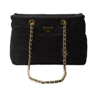PRADA Re-Edition 1995 Chaine Medium Re-Nylon Tote Bag "Black"