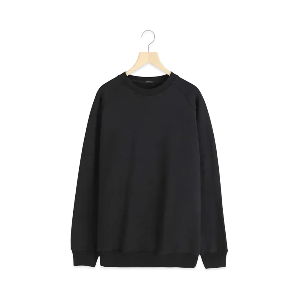 COMOLI Cotton Fleece Crew Neck "Black"