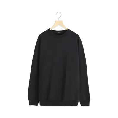 COMOLI Cotton Fleece Crew Neck "Black"