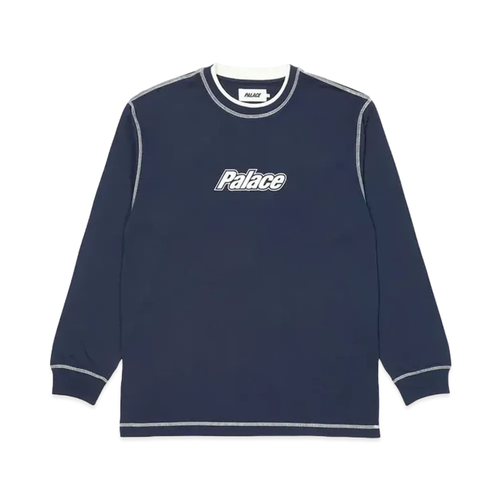 PALACE Double Collar Longsleeve Top "Navy"