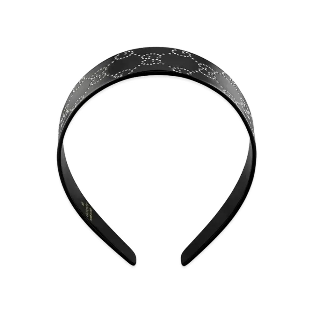 GUCCI GG Crystal Hair Band Resin "Black"