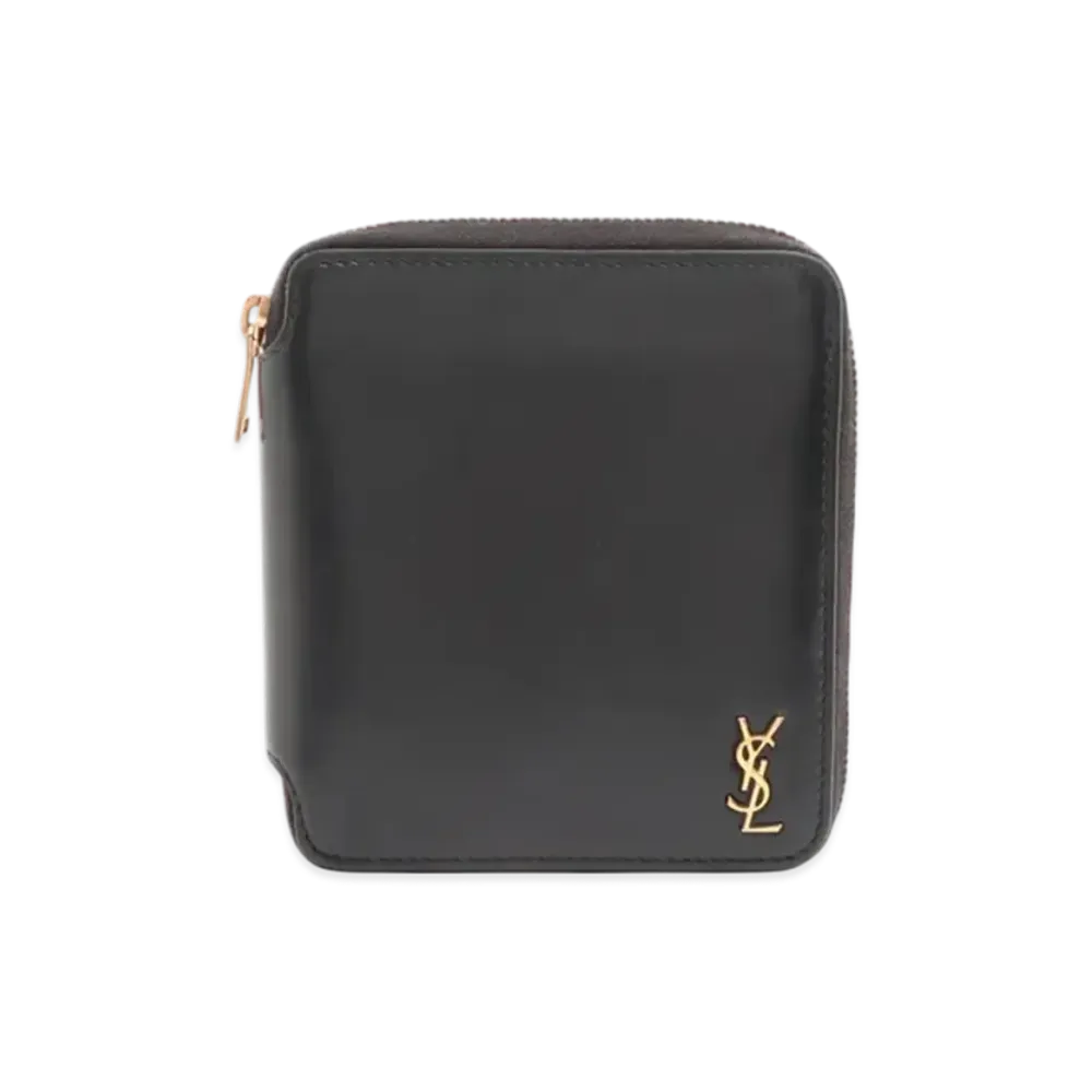 Saint Laurent YSL Compact Leather Wallet "Black"