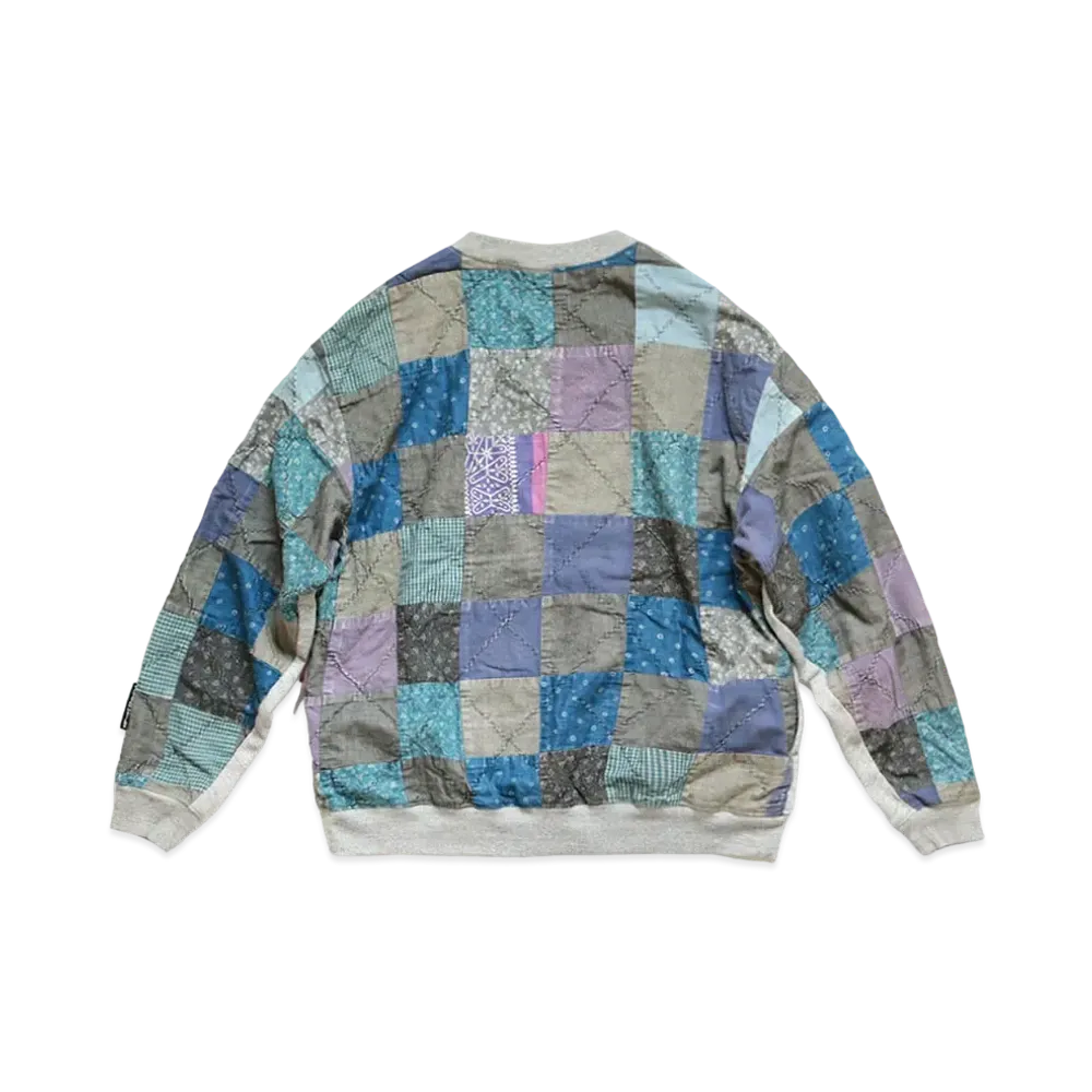 KAPITAL TOP BACK HAIRD x ROSE QUILTS 2 TONE BIG SWEAT "Gray"