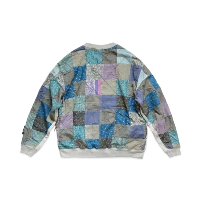 KAPITAL TOP BACK HAIRD x ROSE QUILTS 2 TONE BIG SWEAT "Gray"
