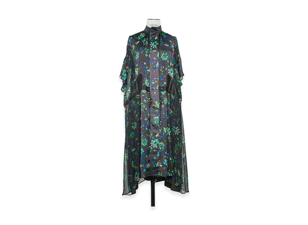 sacai Women's Floral Print Dress "Brown"