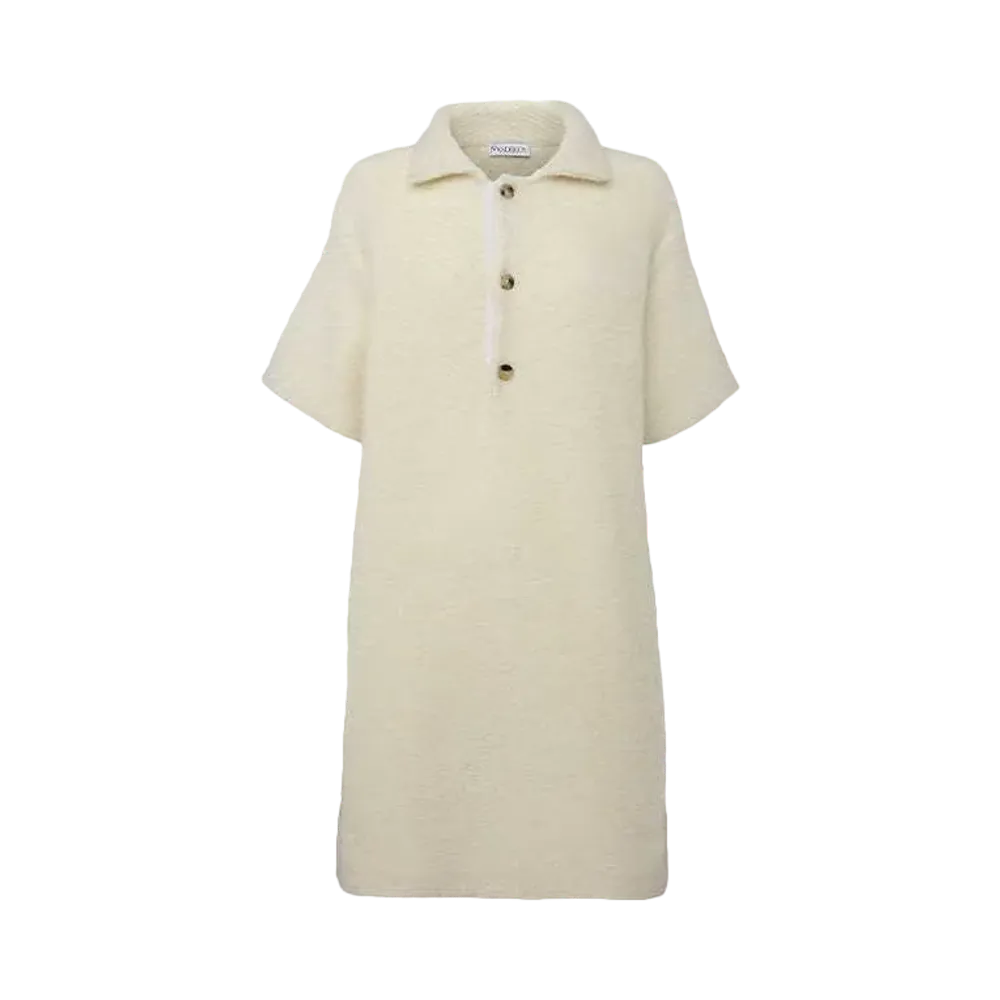JW ANDERSON Knit Mini Polo Dress "White"