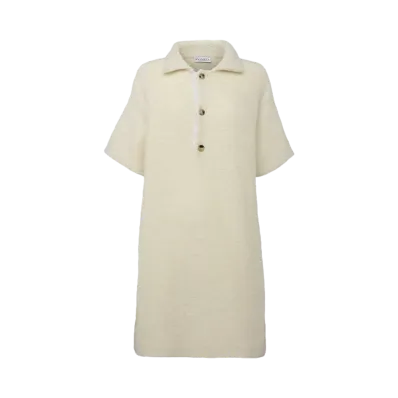 JW ANDERSON Knit Mini Polo Dress "White"