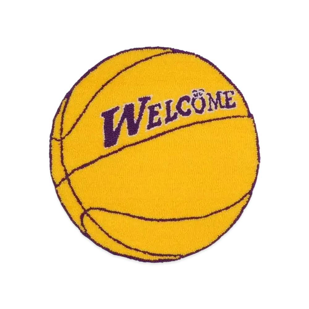 HYPE DROP x RISA Tufting Rug BASKET BALL "YELLOWxPURPLE"
