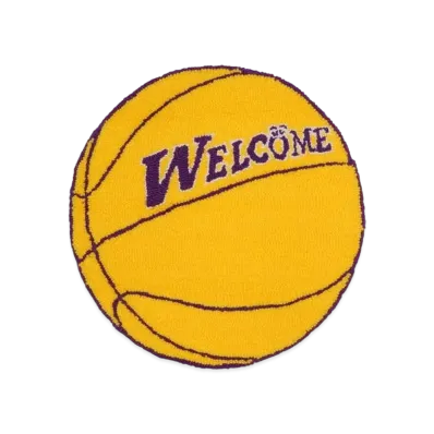 HYPE DROP x RISA Tufting Rug BASKET BALL "YELLOWxPURPLE"