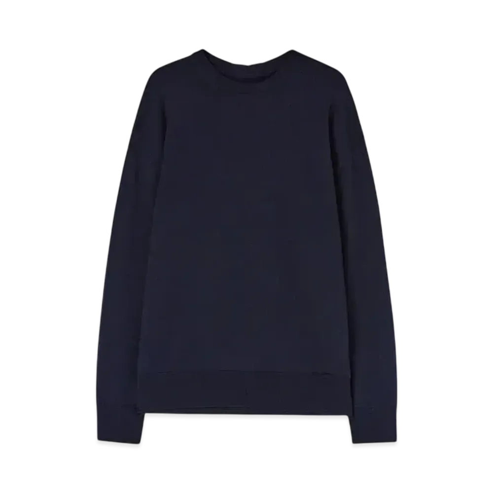 Jil Sander Men's Midweight Wool Crew-Neck Sweater "Midnight"