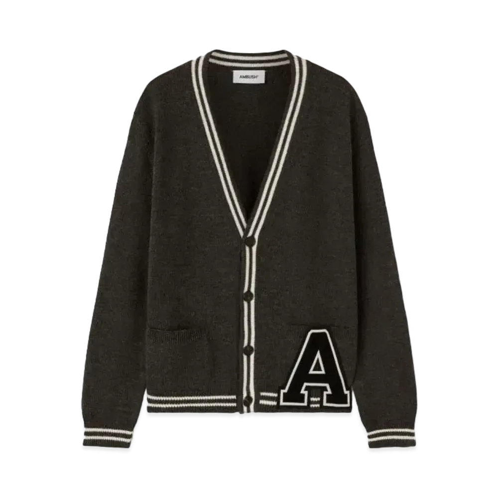 AMBUSH A Patch Knit Cardigan "Dark Grey"