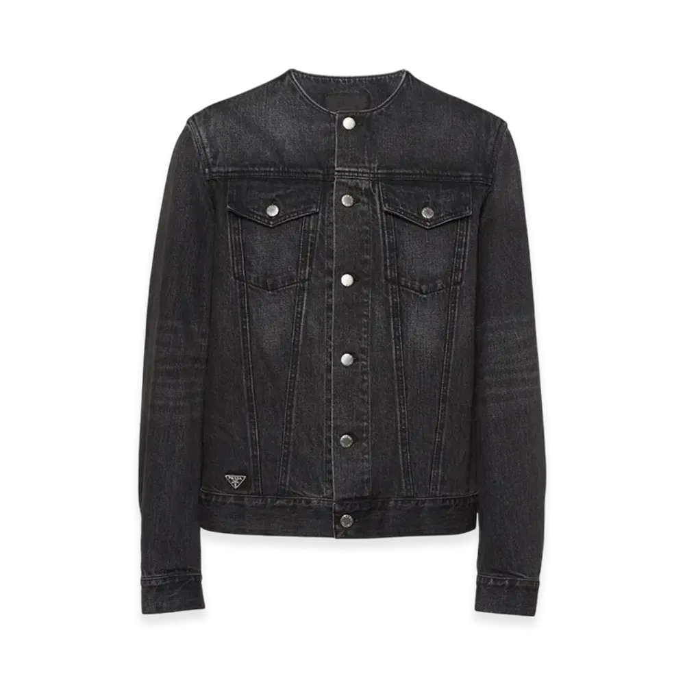 PRADA Denim Blouson Jacket "Black"
