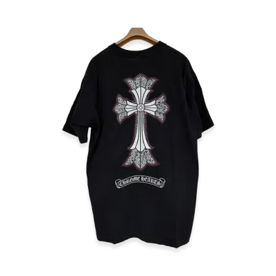 Chrome Hearts Double Cross Scroll Neck Logo Pocket T-Shirt "Black"