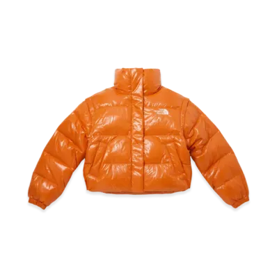 The North Face White Label Glossy Detachable Down Jacket (W) "Orange"