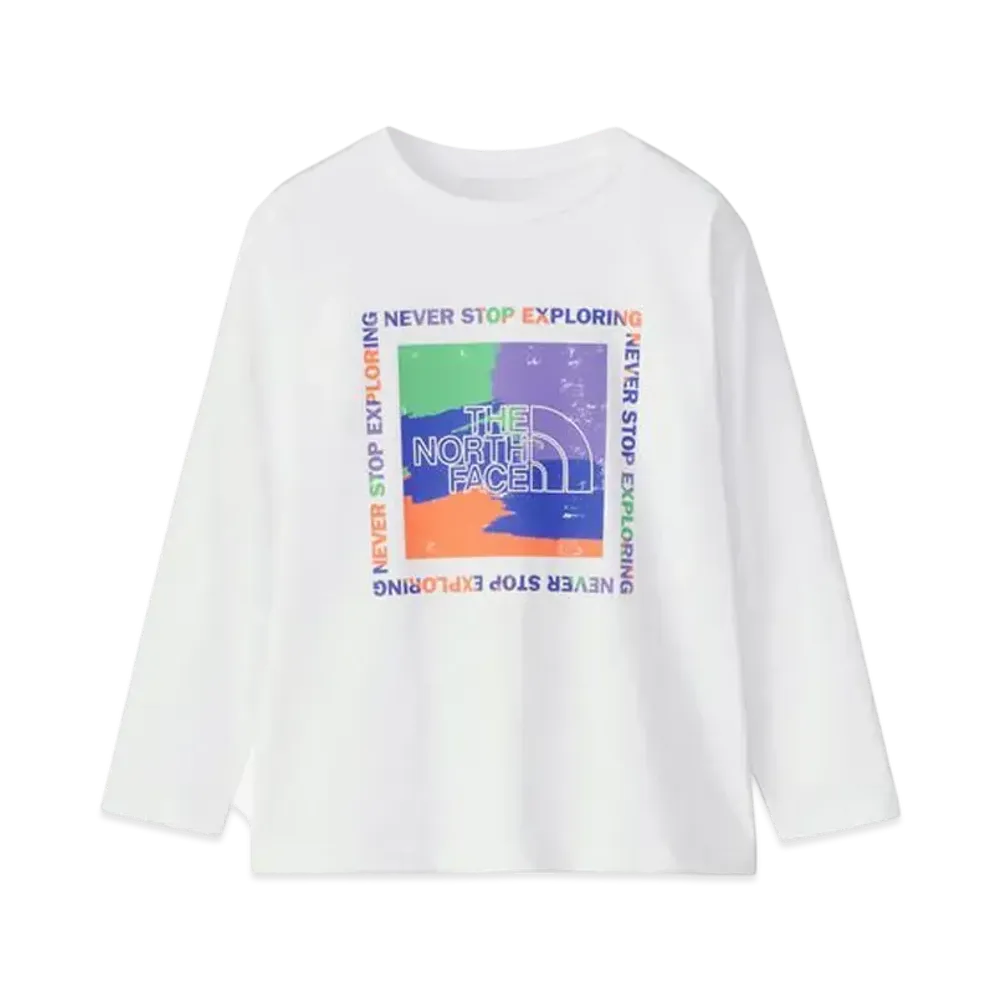 The North Face Kids Long Sleeve Getmoted Graphic Tee "White"