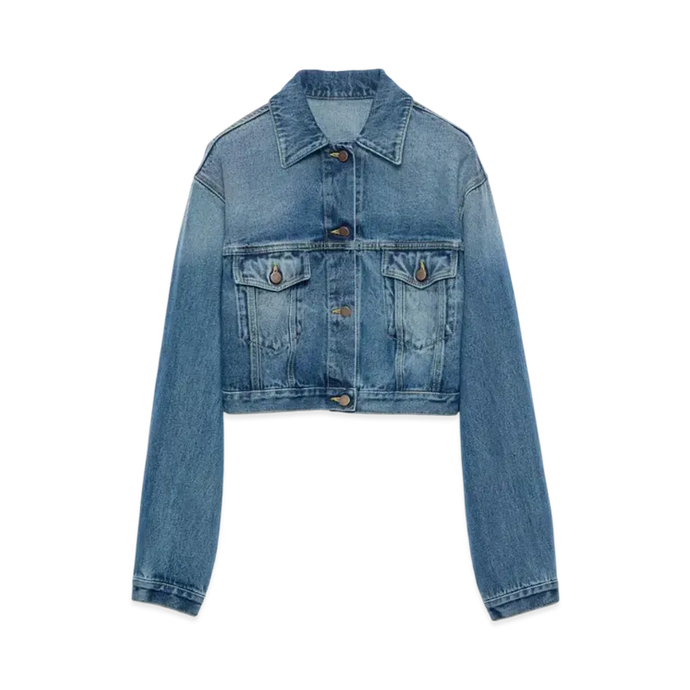 PRADA Women's Denim Blouson Jacket "Light Blue"
