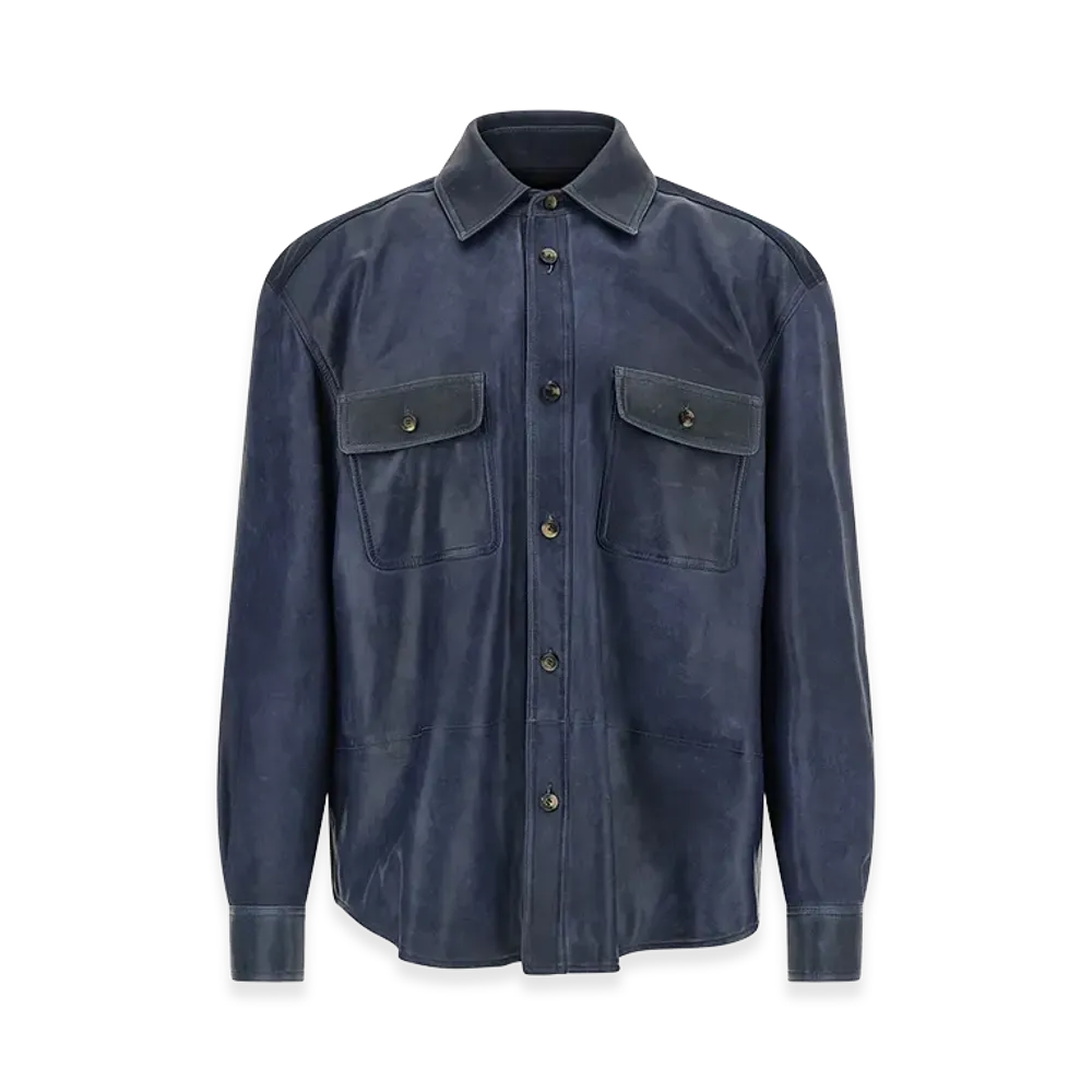 LOEWE Lambskin Shirt Jacket "Blue"