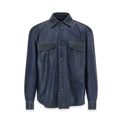 LOEWE Lambskin Shirt Jacket "Blue"