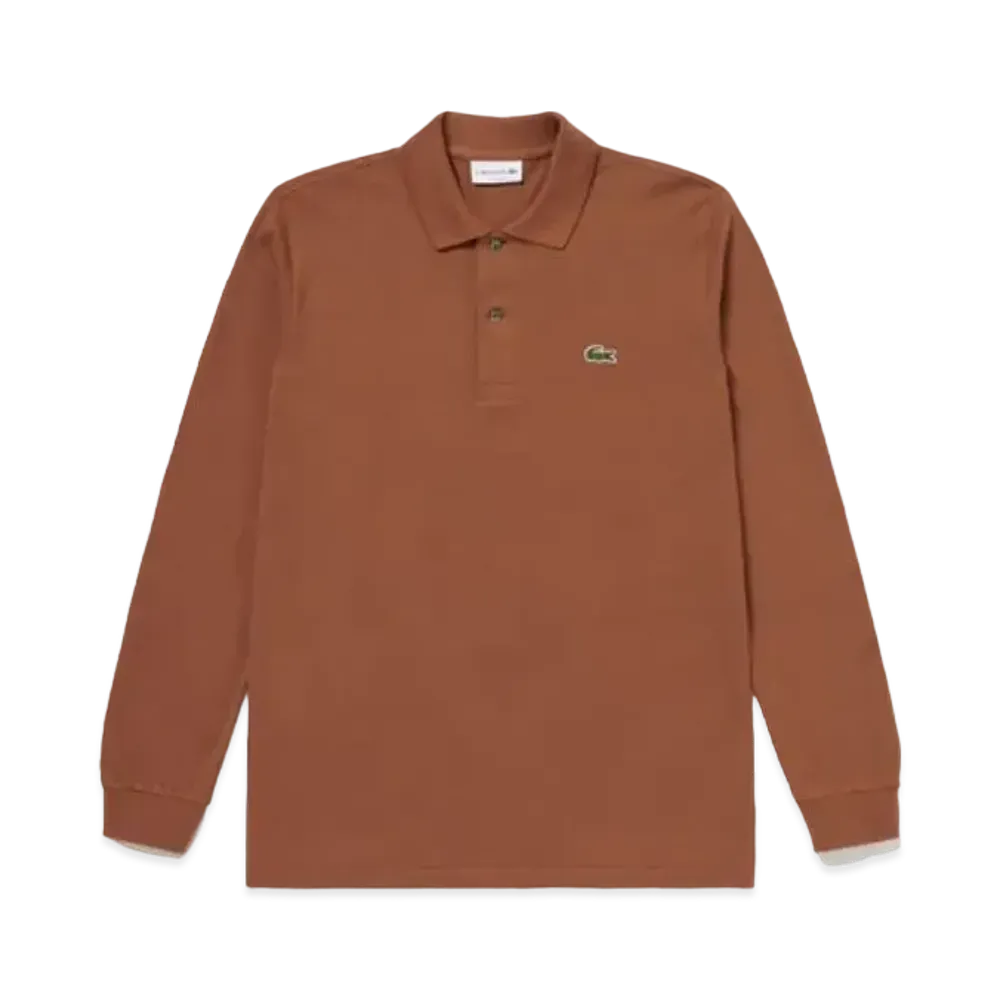 LACOSTE Original Fit Long Sleep Polo Shirt "Brown"