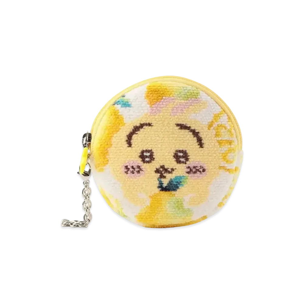 FEILER x Chiikawa Usagi Lemon Dots Circle Pouch "White/Yellow"