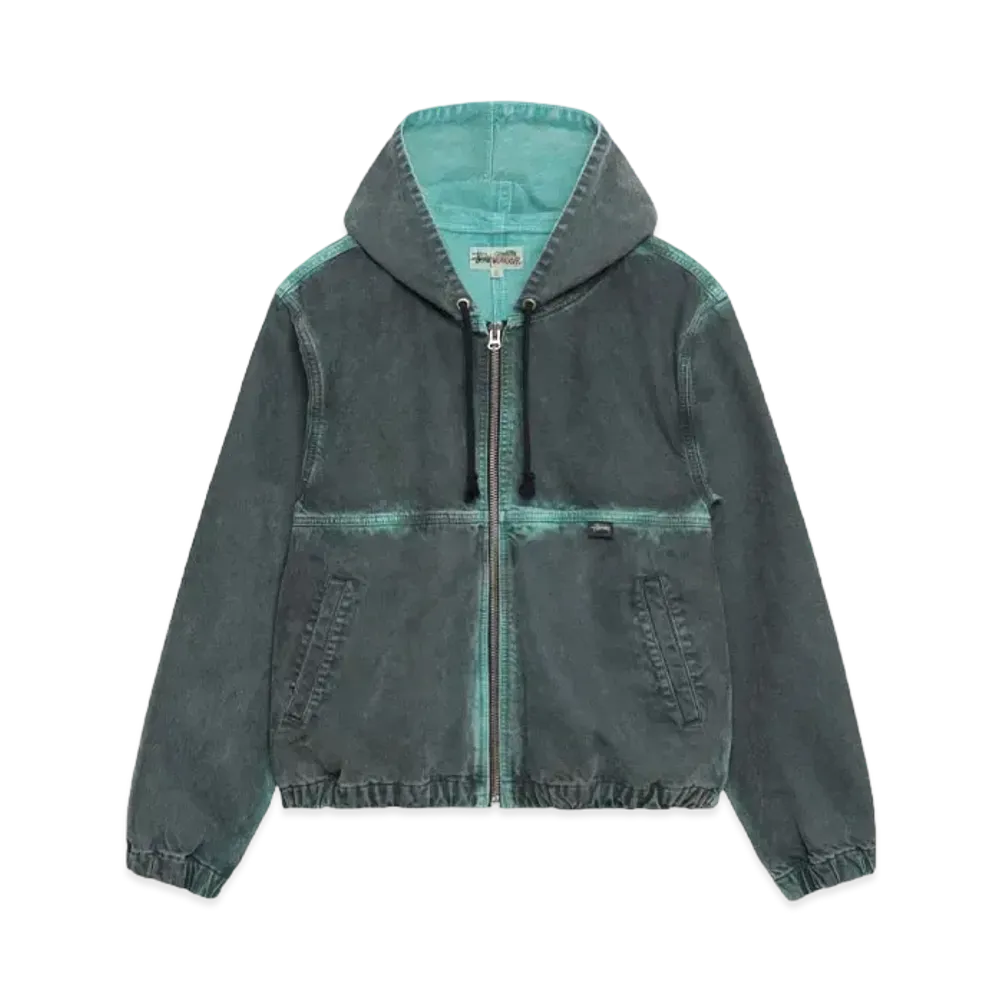 Stussy Spray Dye Hooded Work Jacket "Black"