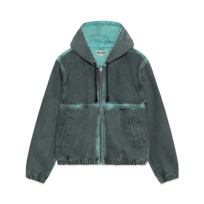 Stussy Spray Dye Hooded Work Jacket "Black"