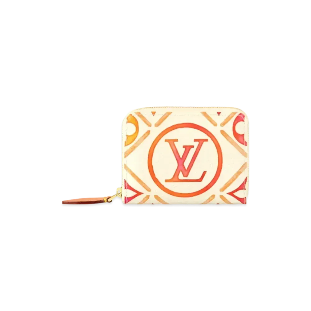 Louis Vuitton Zippy Coin Purse Monogram Tiles Canvas "Coral"